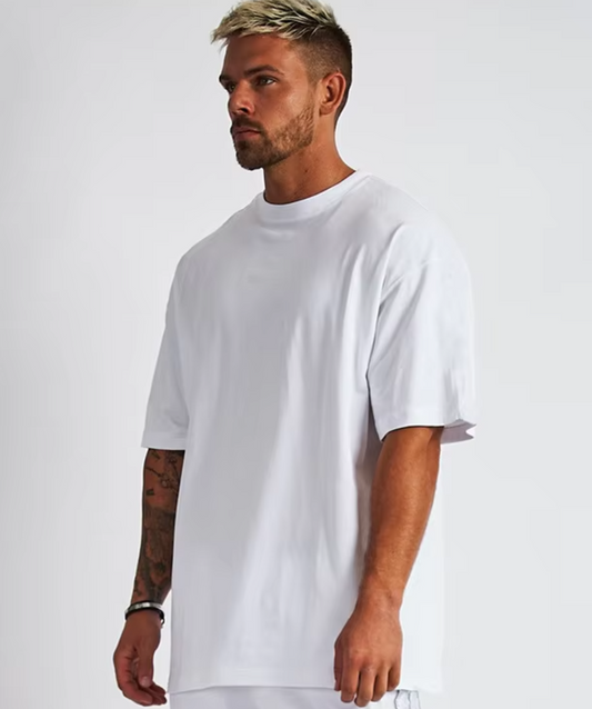 luxury quality cotton loose fit little drop shoulder brand blank oversized Unisex t shirt